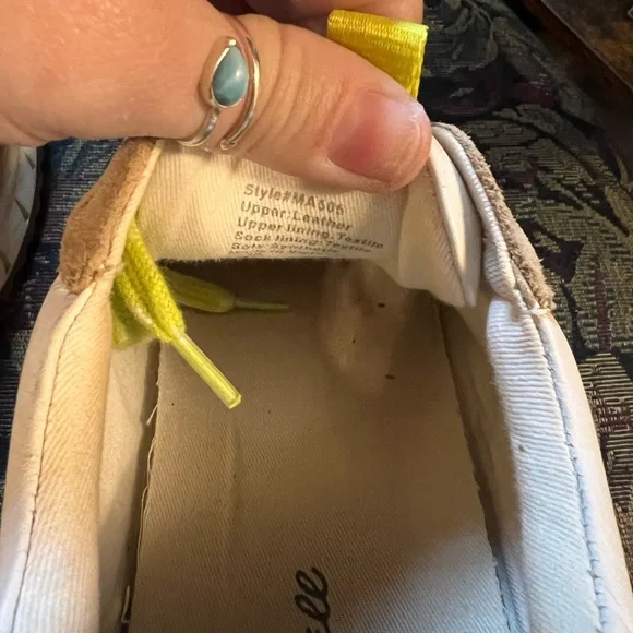 Madewell White and Tan Sneakers with Neon Highlights - Picture 6 of 10